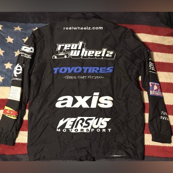 Vintage Realwheelz Racing Windbreaker Jacket L Cars Import Toyo Apc Supreme Max - Picture 8 of 12